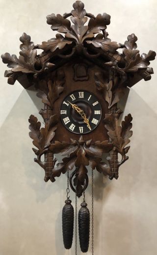 Huge Early Philadelphia Black Forest Cuckoo German Wall Clock