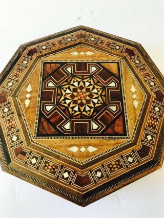 Handmade Inlaid Mosaic Wood Jewelry Box With Mother Of Pearl