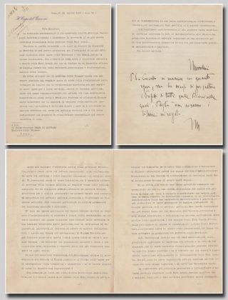 Benito Mussolini – Content Four Page Typed Letter Signed With Postscript