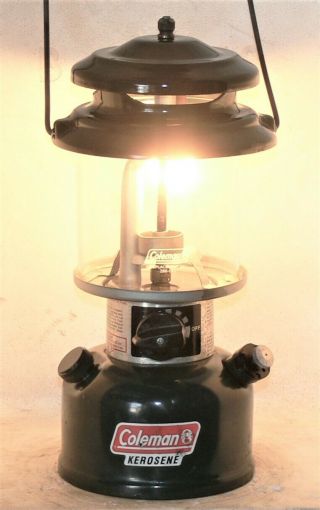 Coleman 214 Kerosene Lantern,  Made Usa 6/97,  And Burns Bright.