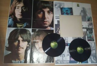 The Beatles White Album Uk Mono Orig 2 X Lp With Rare Unknown Poster Of The 4