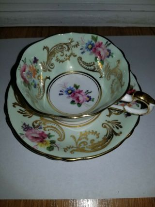 Paragon By Appointment Soft Green Tea Cup And Saucer Set Rose