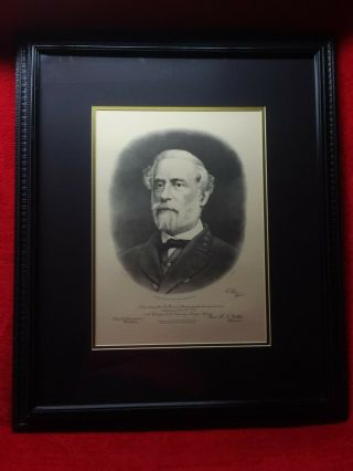 Gen Robert E Lee & Gen Stonewall Jackson Antique Engraved Portraits Civil War