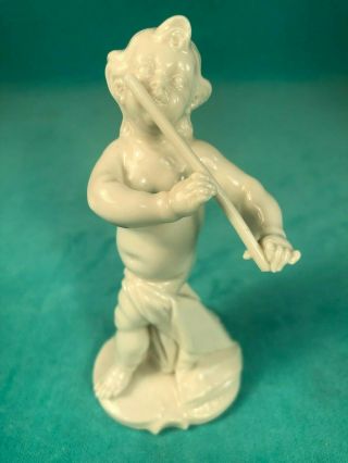 Nymphenburg Germany Porcelain Figurine Of A Putti Child With Flute,  Not