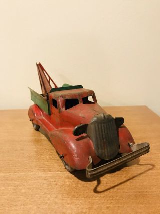 Vintage Marx Wyandotte Pressed Steel Service Wrecker Tow Truck Boom Toy