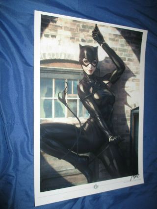 Catwoman / Dc Comics / Batman Signed/autograph Art Print By Stanley Artgerm Lau