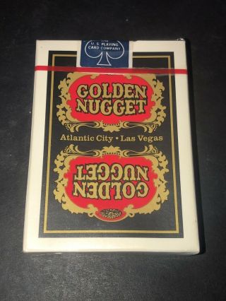Gold Black Atlantic City Golden Nugget Playing Cards Rare Type 6
