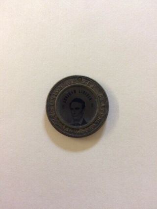 Rare 1860 Ferrotype Abraham Lincoln Hannibal Hamlin Token Campaign Button