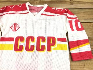VTG Tackla CCCP Russia Pavel Bure 10 Hockey Jersey M White Soviet Union 2