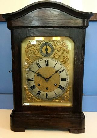 Antique Gustav Becker Westminster Chimes German Mantel Bracket Clock Serviced