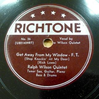 Ralph Wilson Quintet Doo - Wop 78 Get Away From My Window On Minus Rpm Rj 626