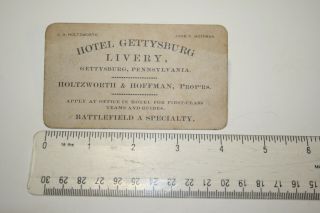 Rare Civil War Gettysburg Battlefield Advertising Hotel / Vet Guide Card C1880s