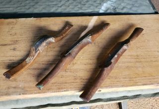 3 Vintage Wooden Spoke Shave Plane