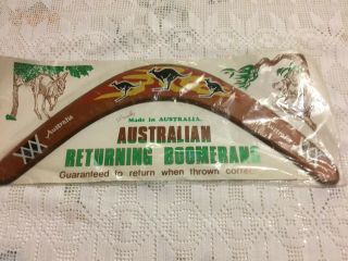 Vintage Australian Returning Boomerang.  Made Australia.  Nwt.