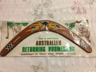 Vintage Australian Returning Boomerang.  Made Australia.  NWT. 2