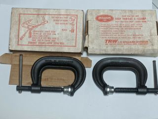 Vintage J.  H.  Williams Deep Throat C - Clamps Cc - 402 - Made In Usa Two Clamps