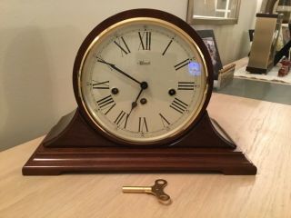 Franz Hermle Westminster Chime Mantel Clock,  2 Jewels,  Key In V.  G.  C