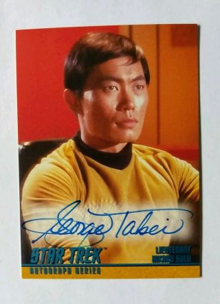 Star Trek Tos Series Auto Autograph Card A4 George Takei As Sulu