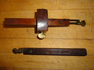 Antique Wood /brass Marking Gauges 1 Has A (pat 1872 Oct 22) Date