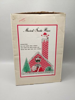 Vintage Musical Santa House Christmas w/ box Japan 2