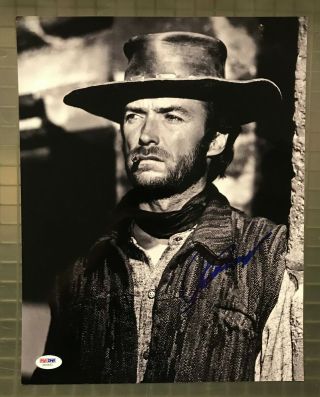 Clint Eastwood Signed 11x14 Fistfull Of Dollars Photo Autographed Psa/dna Loa