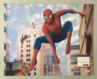 Stan Lee Signed 16x20 Spider - Man Photo Autographed Psa/dna Auto
