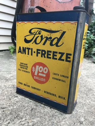 Vintage Ford Anti - Freeze One Gallon Can Colors Rare 1920s 1930s