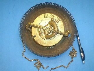 Antique B&h Hanging Oil Lamp Motor Retractor Pull Chain Elevator Pulley Unit
