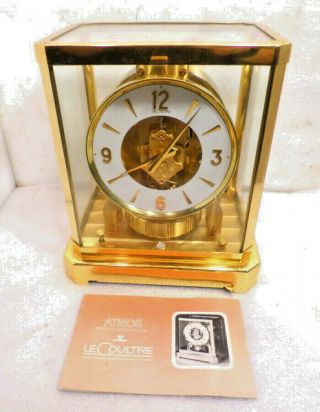 Early Vintage Atmos Clock By Jaeger Le Coultre - - 225431,  With Direction Booklet