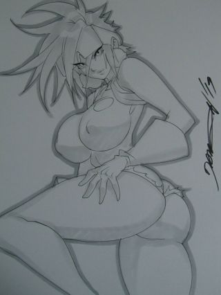 Jubilee X - Men Sexy Busty Girl Sketch Pinup - Daikon Art