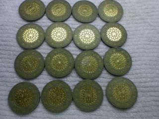 Paulson Top Hat & Cane Starburst Poker Chips Unknown Color With Printing Error
