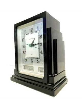 Vintage 1930s Hammond Antique Old Art Deco Skyscraper Bakelite Clock &