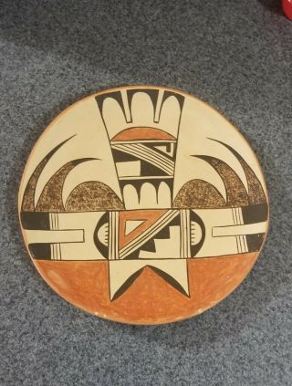 Vintage Hopi Pottery Plate By Evelyn Poolheco (mid 1970s)