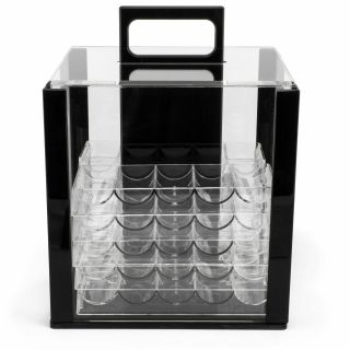 Acrylic Poker Chip Carrier With Chip Trays,  Holds 1,  000 Poker Chips
