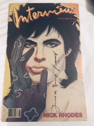 Rare - Signed Andy Warhol Interview Mag Cover Nick Rhodes Duran Duran