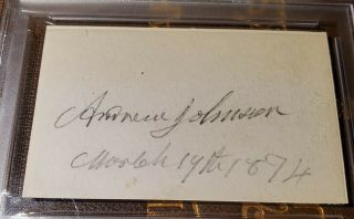 Andrew Johnson Authentic Signed Cut Signature Autographed PSA DNA Slabbed 2