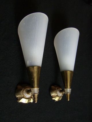 Pair Vintage Retro French Wall Lights,  Sconces,  Mid Century.