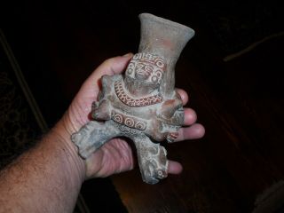 Mayan Aztec Pre Columbian Artifact Pottery Carved Antique Vintage