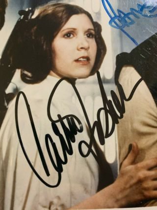 Carrie Fisher Mark Hamill Harrison Ford Star Wars 8x10 Signed Photo Beckett 2
