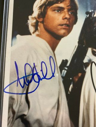 Carrie Fisher Mark Hamill Harrison Ford Star Wars 8x10 Signed Photo Beckett 3