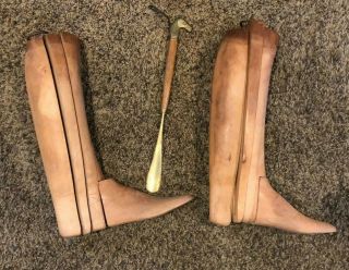 Wood Antique Boot Forms,  Trees,  Stretchers 17.  5 " Tall (n21)