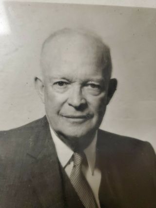 B & W Photo Signed By Dwight D.  Eisenhower In Marker Estate Find