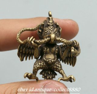 1.  6 " Collect Nepal Tibetan Buddhism Bronze Garuda Dhwaja Buddha Amulet Pendant