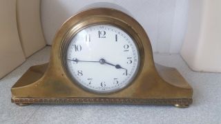 Antique / Vintage Brass French - Napoleon Style - Mantel Clock - 9 X 5 Inch