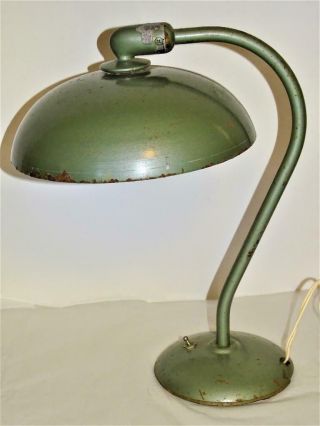 Vintage Antique Metal Industrial Factory Goose Neck Desk Lamp