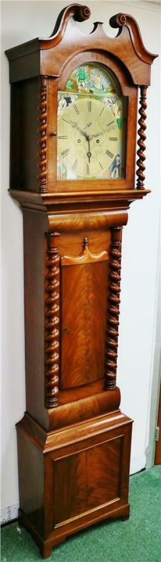 Luxury Antique 19thC English 8 Day Walnut Grandfather Longcase Regulator Clock 2