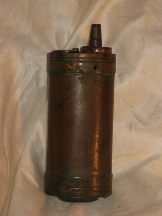 James Dixon & Sons Antique Brass Copper Gun Powder Flask 4 1/2 " Tall Scarce See