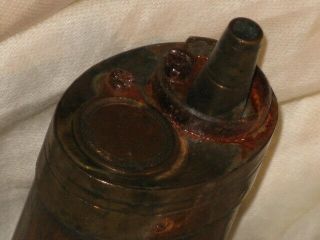 James Dixon & Sons Antique Brass Copper Gun Powder Flask 4 1/2 