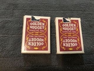 2x Golden Nugget Gambling Hall Las Vegas Red Playing Card Deck Complete