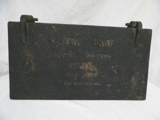 Old Vintage Cast Iron Kliegl Bros Panel Pocket No.  372 Fuse Box 50 A.  250 V.